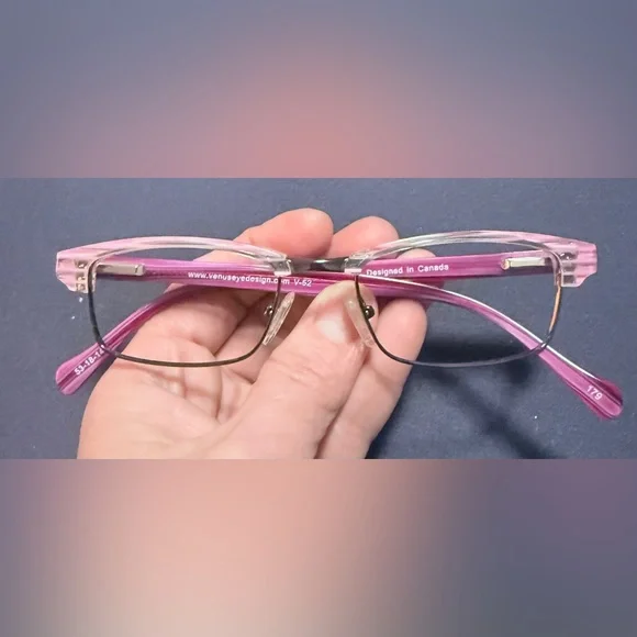 New Purple designer Rectangular Eyeglass frames - Picture 3 of 11